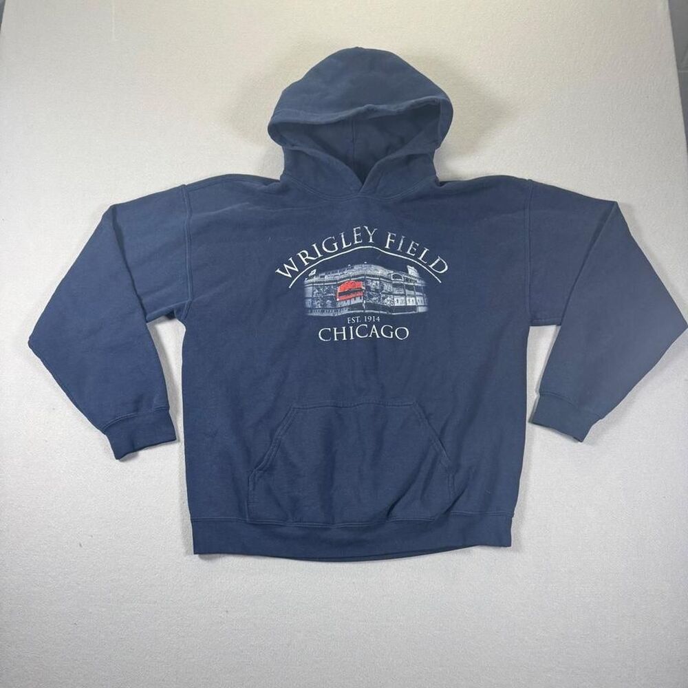 Gildan Men's Navy and Blue Hoodie